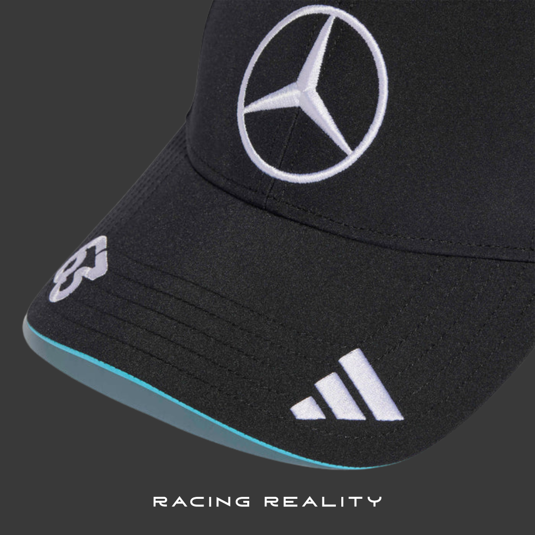 Gorra Mercedes AMG-Petronas George Russell Oficial 2025 (Negra)