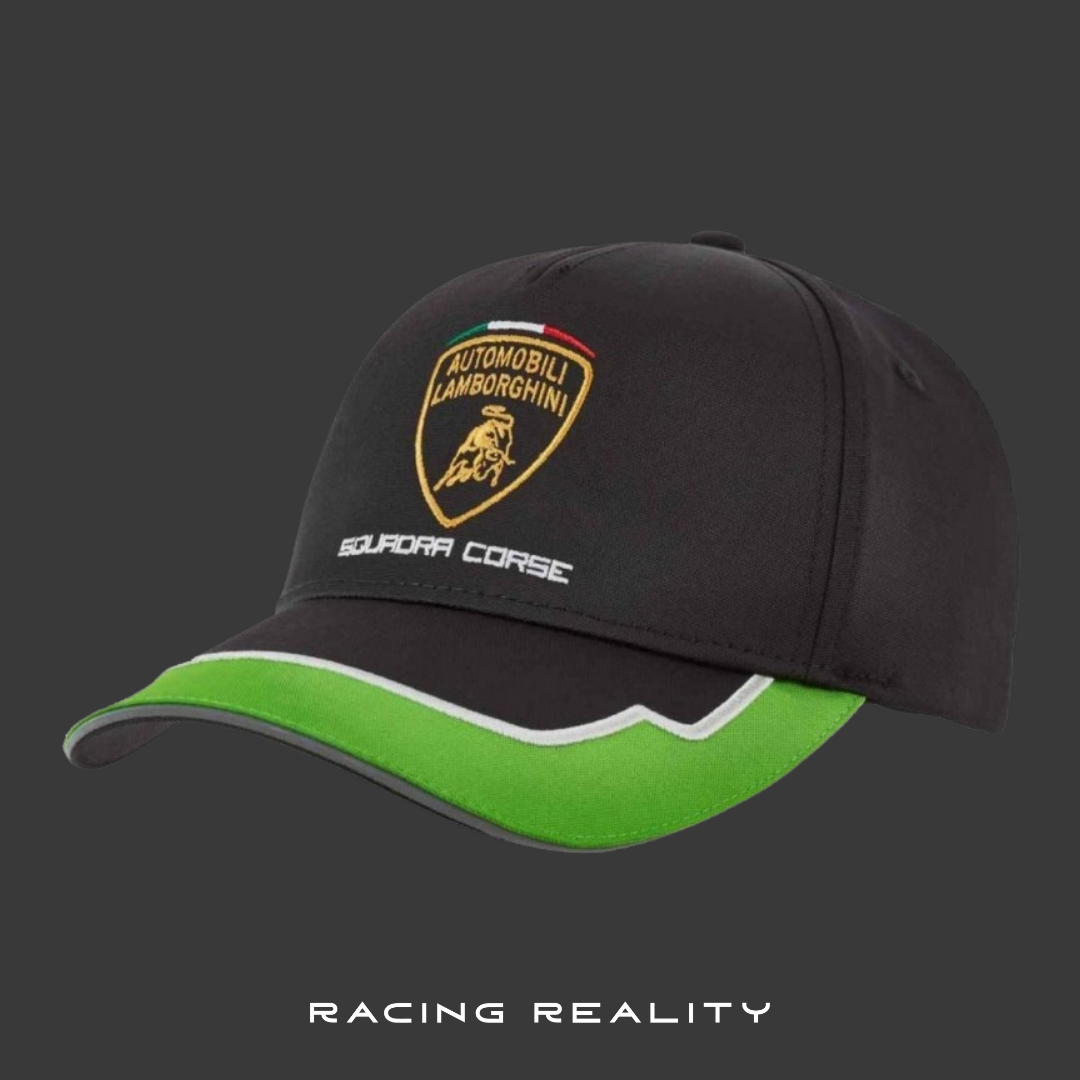 Gorra Lamborghini Squadra CORSE (Negra con Verde)