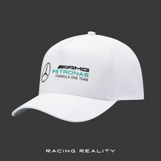 Gorra de piloto de F1 Mercedes Benz AMG Petronas (Blanca)