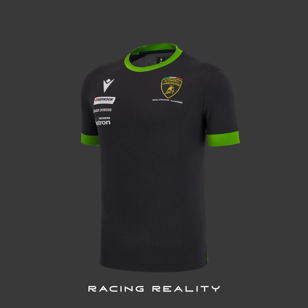 Playera Lamborghini Squadra Corse Negra con Verde