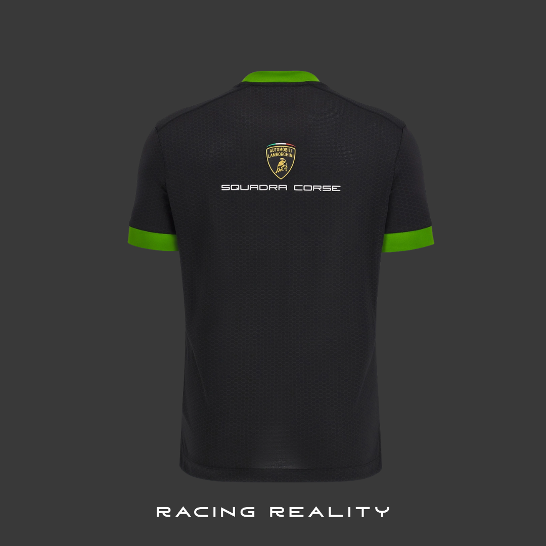 Playera Lamborghini Squadra Corse Negra con Verde